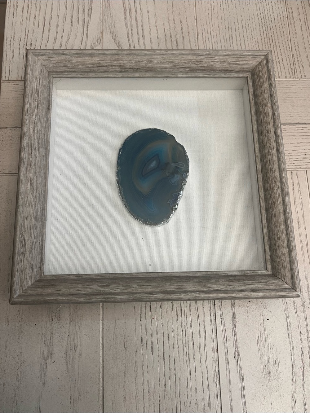 Blue Agate Slice Framed Wall Art